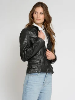 Mustang Damen Lederjacke in schwarz