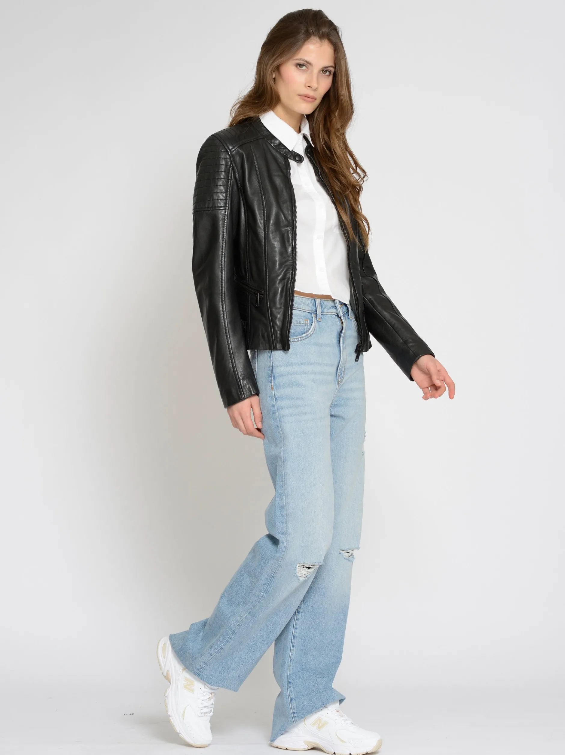 Mustang Damen Lederjacke in schwarz