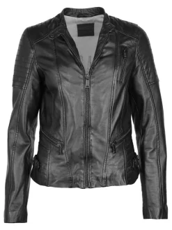 Mustang Damen Lederjacke in schwarz