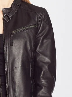 Mustang Damen Lederjacke in schwarz