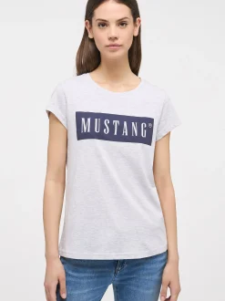 Mustang Damen T-Shirt in grau - Ausschnitt: Rundhals