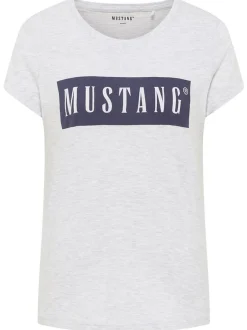 Mustang Damen T-Shirt in grau - Ausschnitt: Rundhals