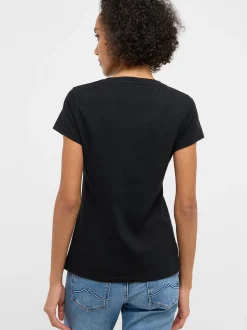 Mustang Damen T-Shirt in schwarz - Ausschnitt: Rundhals