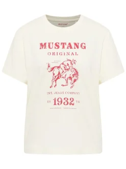 Mustang Damen T-Shirt in weiß - Ausschnitt: Rundhals