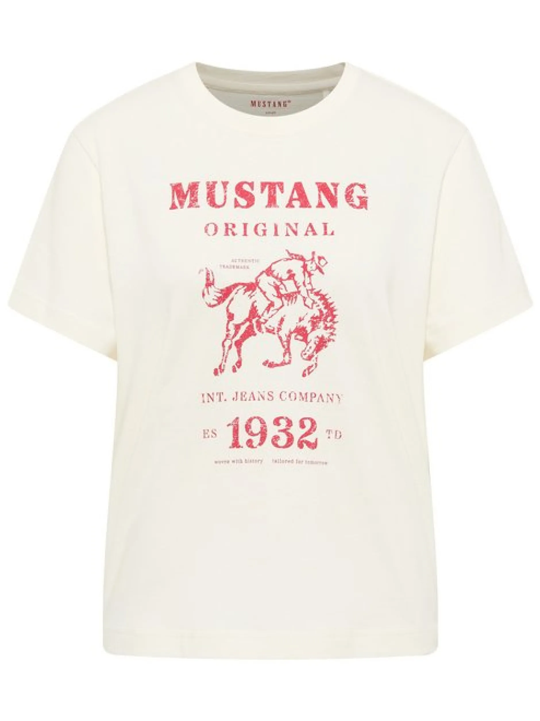 Mustang Damen T-Shirt in weiß - Ausschnitt: Rundhals