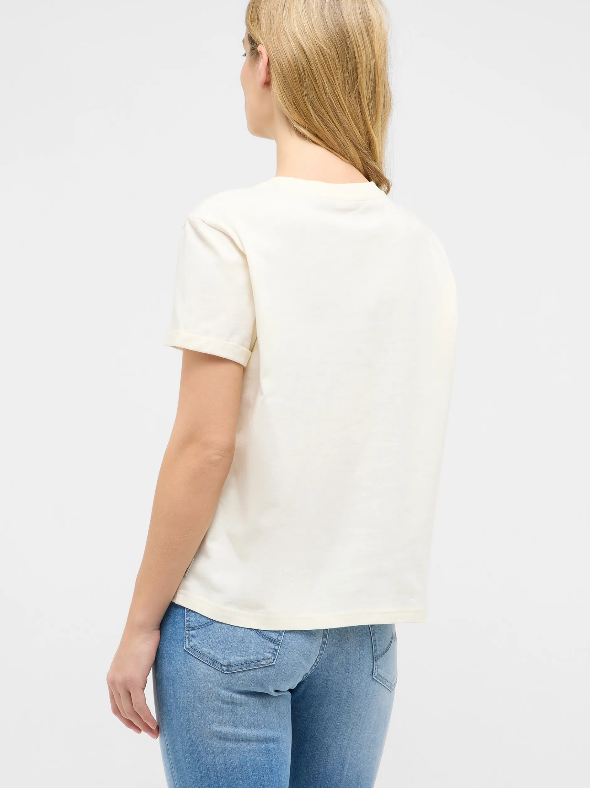 Mustang Damen T-Shirt in weiß - Ausschnitt: Rundhals