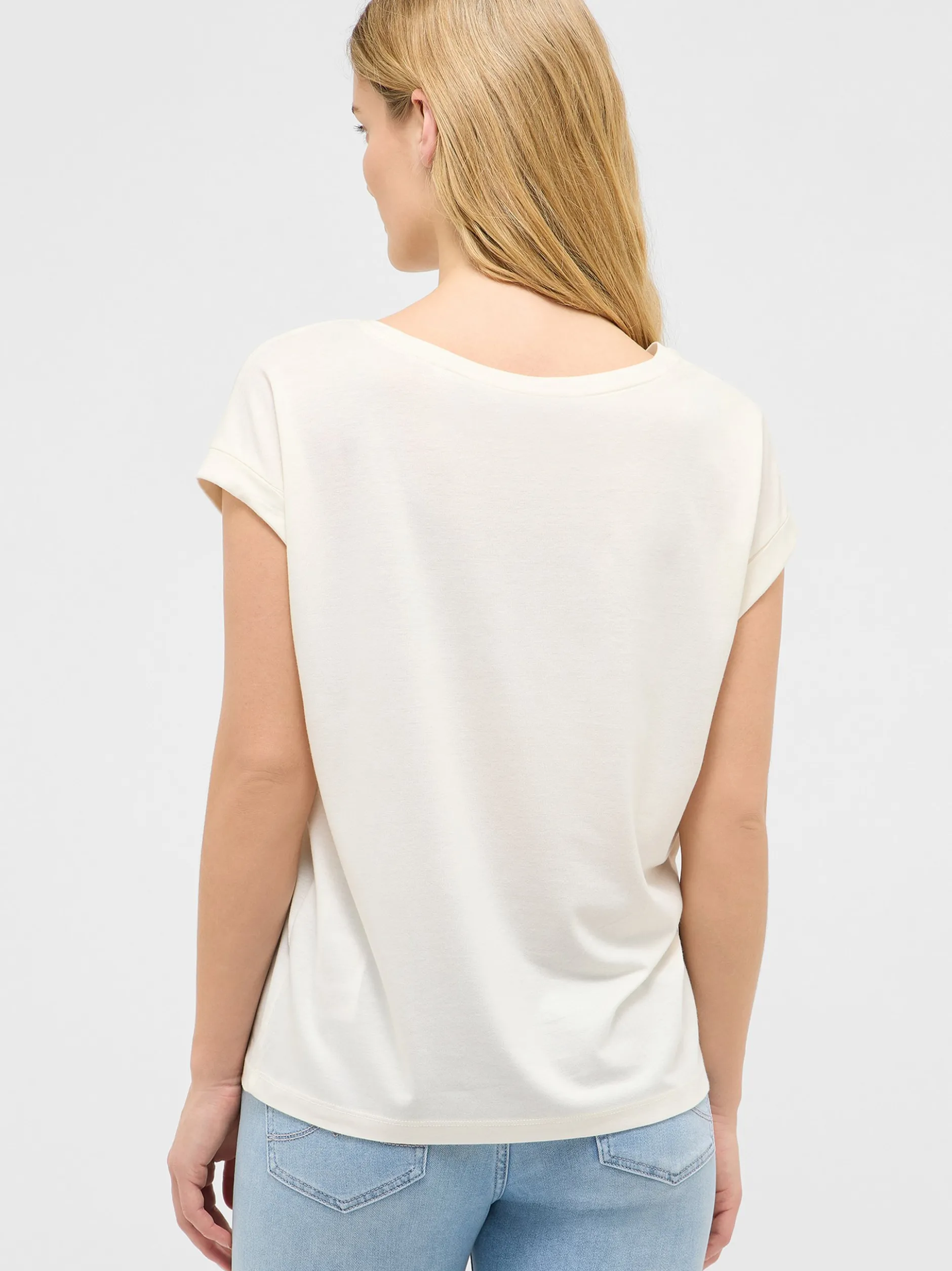 Mustang Damen T-Shirt in weiß - Ausschnitt: Rundhals