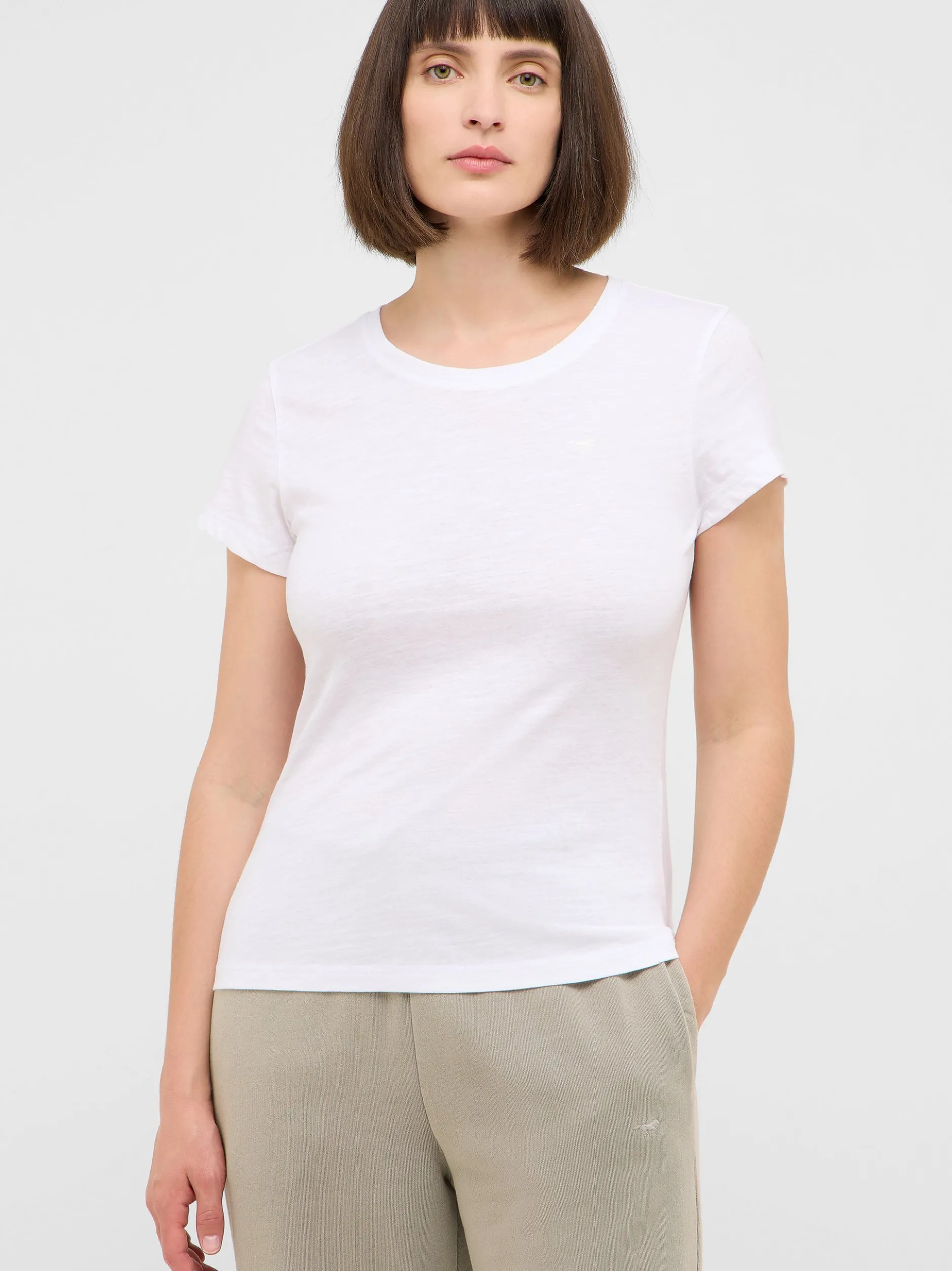 Mustang Damen T-Shirt in weiß - Ausschnitt: Rundhals