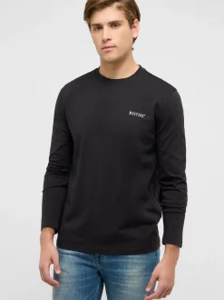 Mustang Herren Langarmshirt in schwarz - Ärmel: langarm