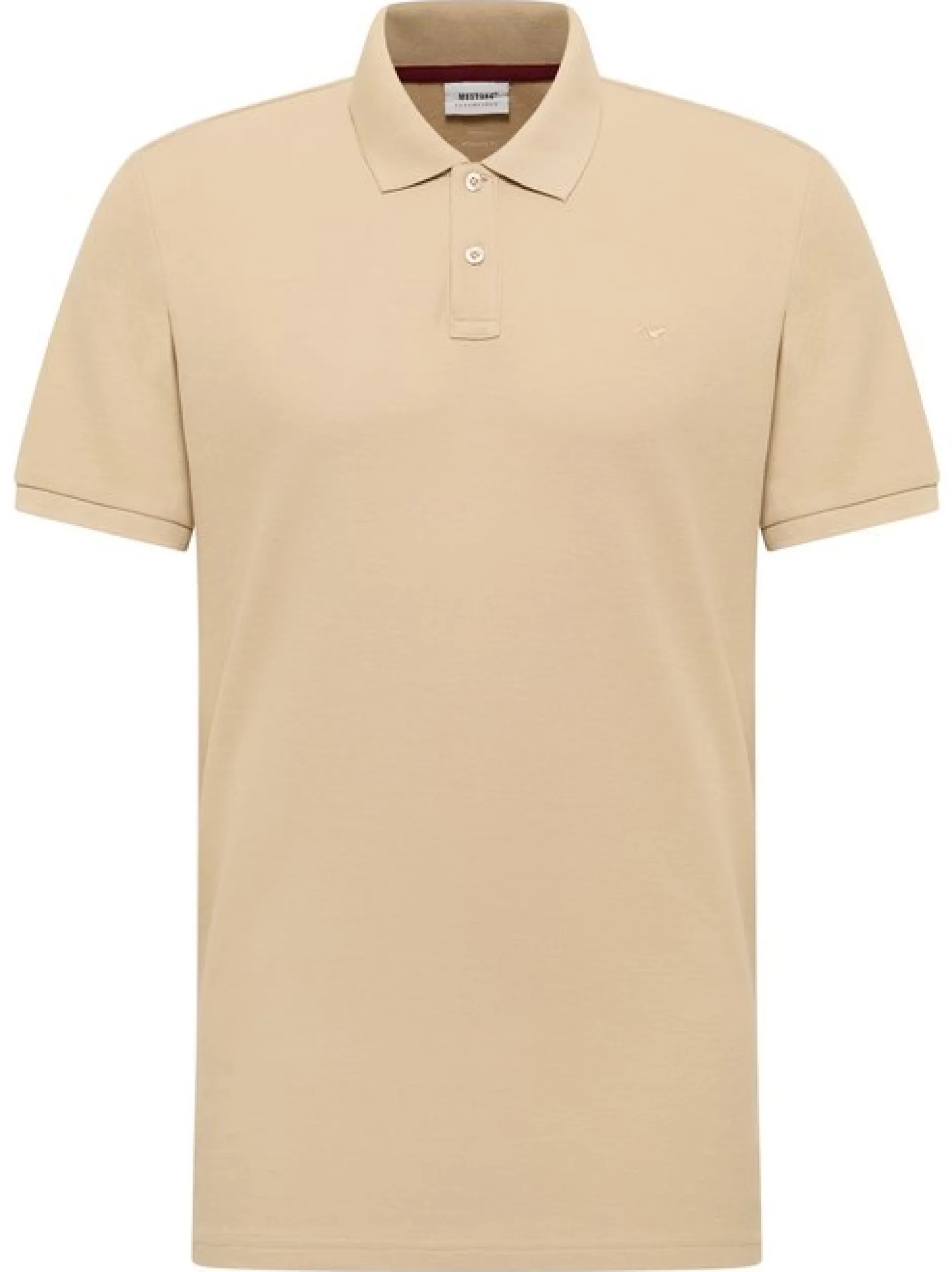 Mustang Herren Polo in beige - Ausschnitt: Henley