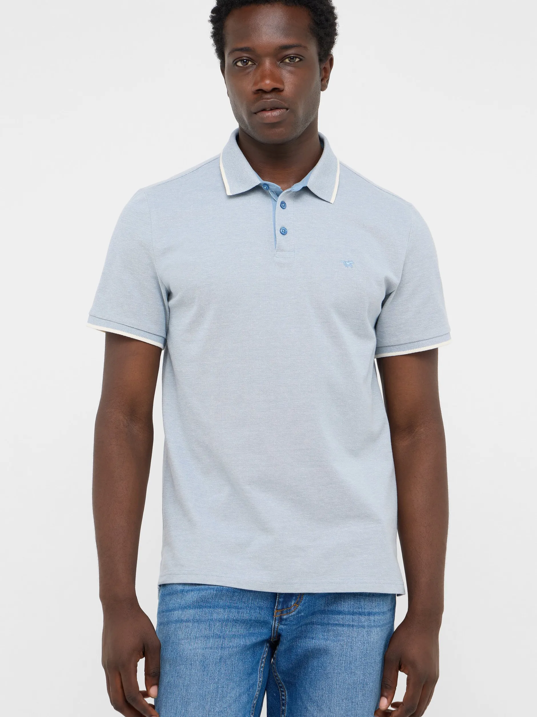 Mustang Herren Poloshirt in hellblau