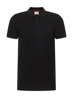 Mustang Herren Poloshirt in schwarz - Ärmel: Halbarm