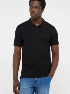 Mustang Herren Poloshirt in schwarz - Ärmel: Halbarm