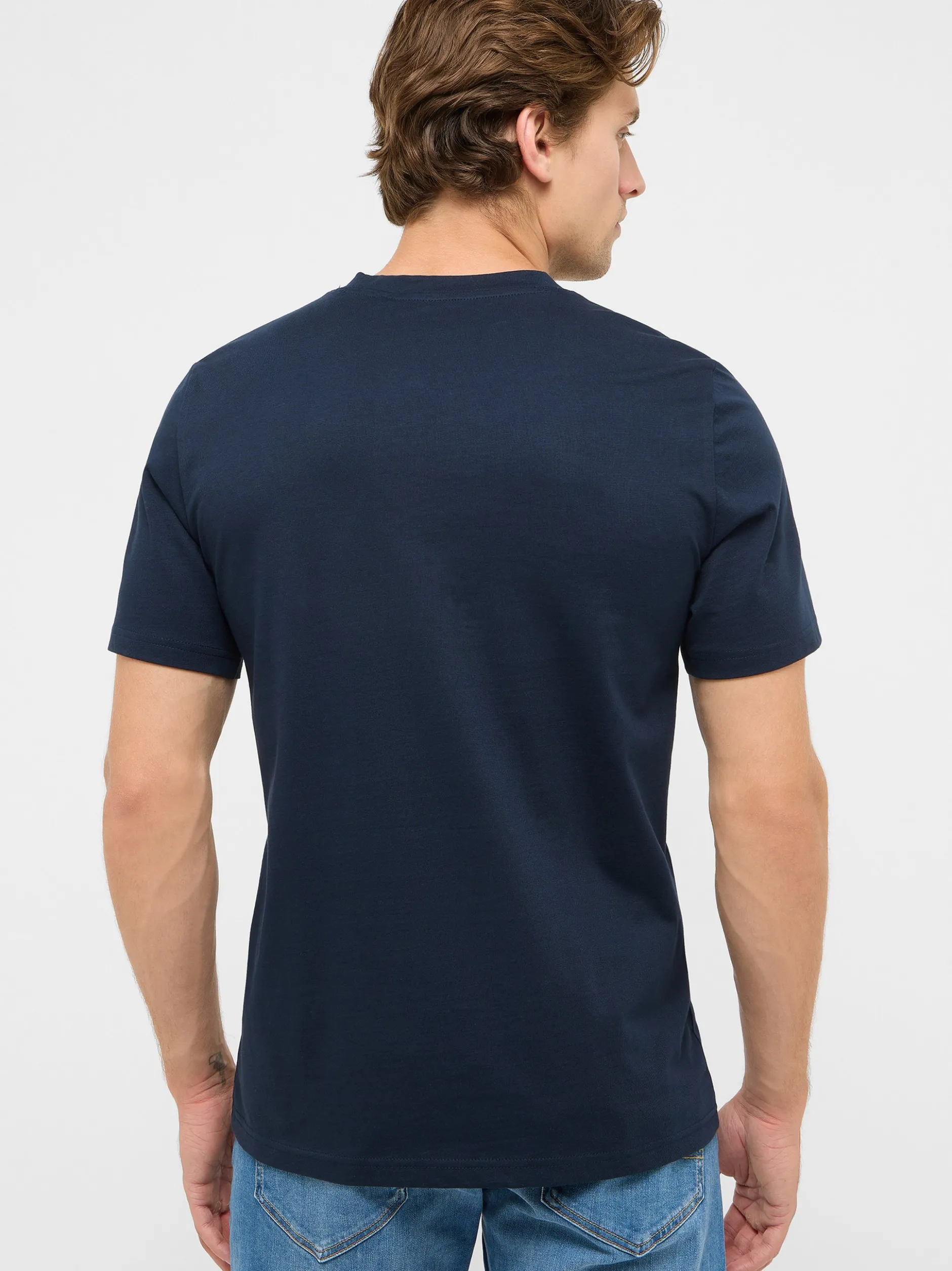Mustang Herren T-Shirt in blau - Ausschnitt: Rundhals