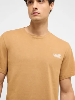 Mustang Herren T-Shirt in braun - Ausschnitt: Rundhals