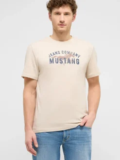 Mustang Herren T-Shirt in braun - Ausschnitt: Rundhals