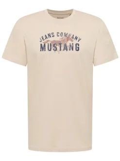 Mustang Herren T-Shirt in braun - Ausschnitt: Rundhals