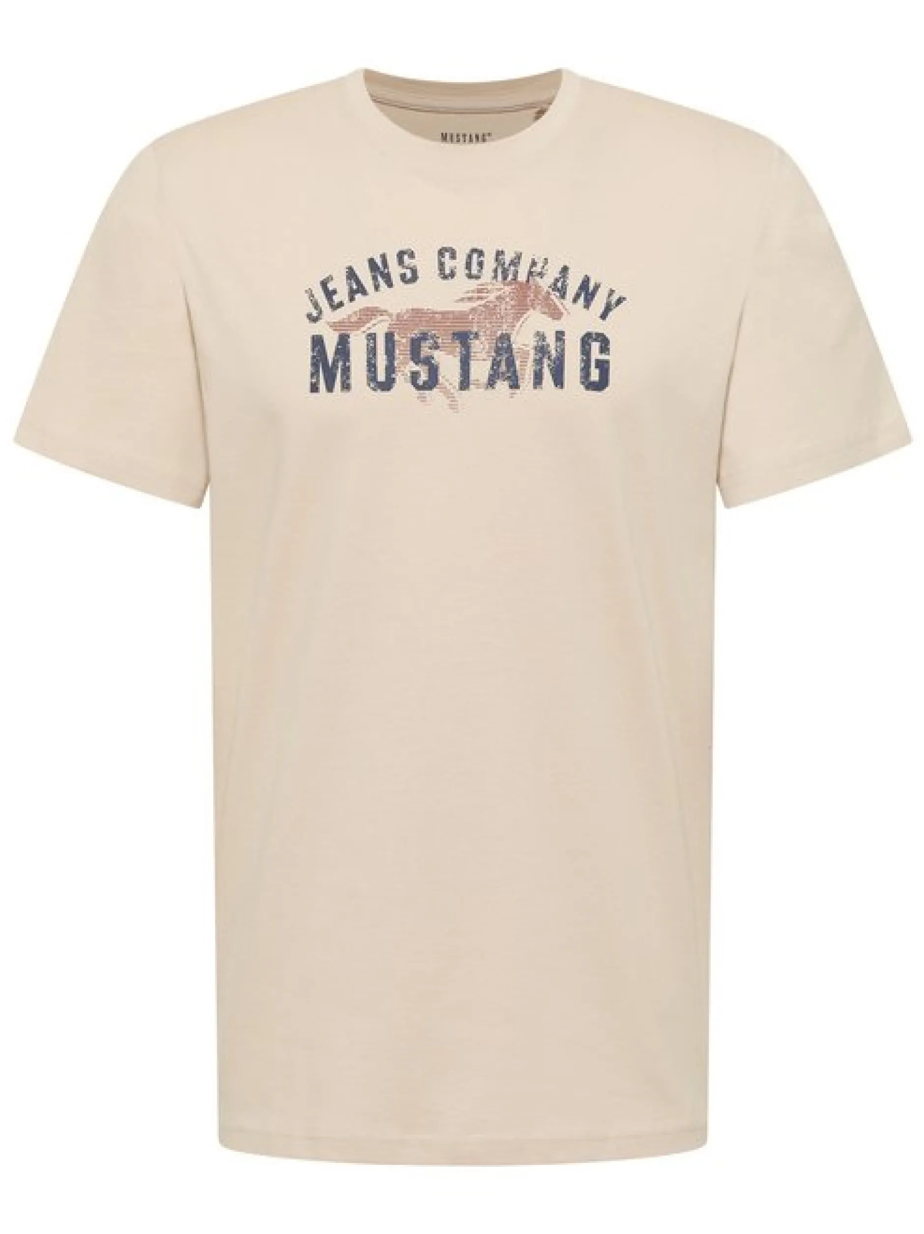 Mustang Herren T-Shirt in braun - Ausschnitt: Rundhals
