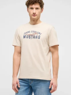 Mustang Herren T-Shirt in braun - Ausschnitt: Rundhals