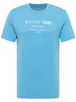 Mustang Herren T-Shirt in hellblau - Ärmel: Halbarm