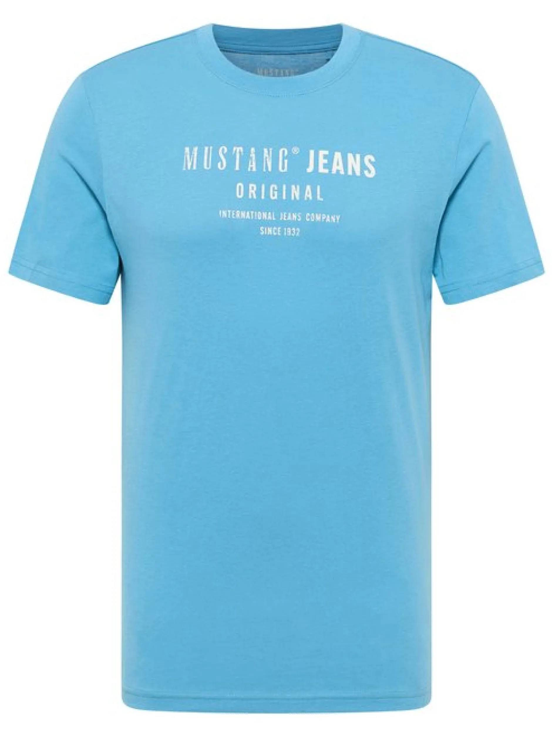 Mustang Herren T-Shirt in hellblau - Ärmel: Halbarm