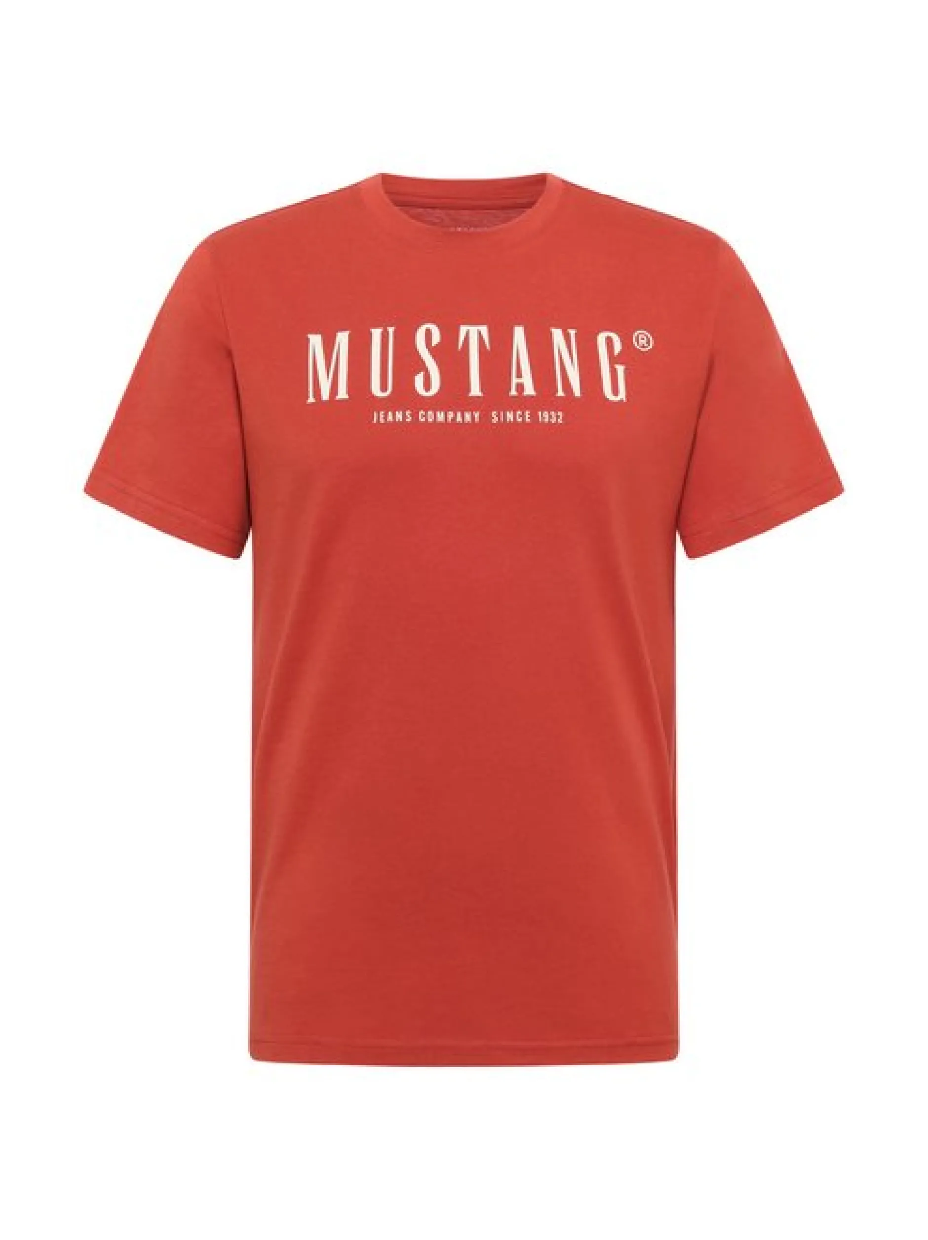 Mustang Herren T-Shirt in rot - Ausschnitt: Rundhals