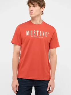 Mustang Herren T-Shirt in rot - Ausschnitt: Rundhals