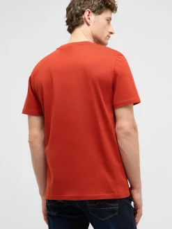 Mustang Herren T-Shirt in rot - Ausschnitt: Rundhals