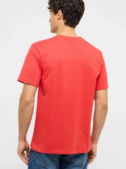 Mustang Herren T-Shirt in rot - Ausschnitt: Rundhals