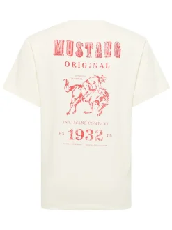 Mustang Herren T-Shirt in weiß - Ausschnitt: Rundhals