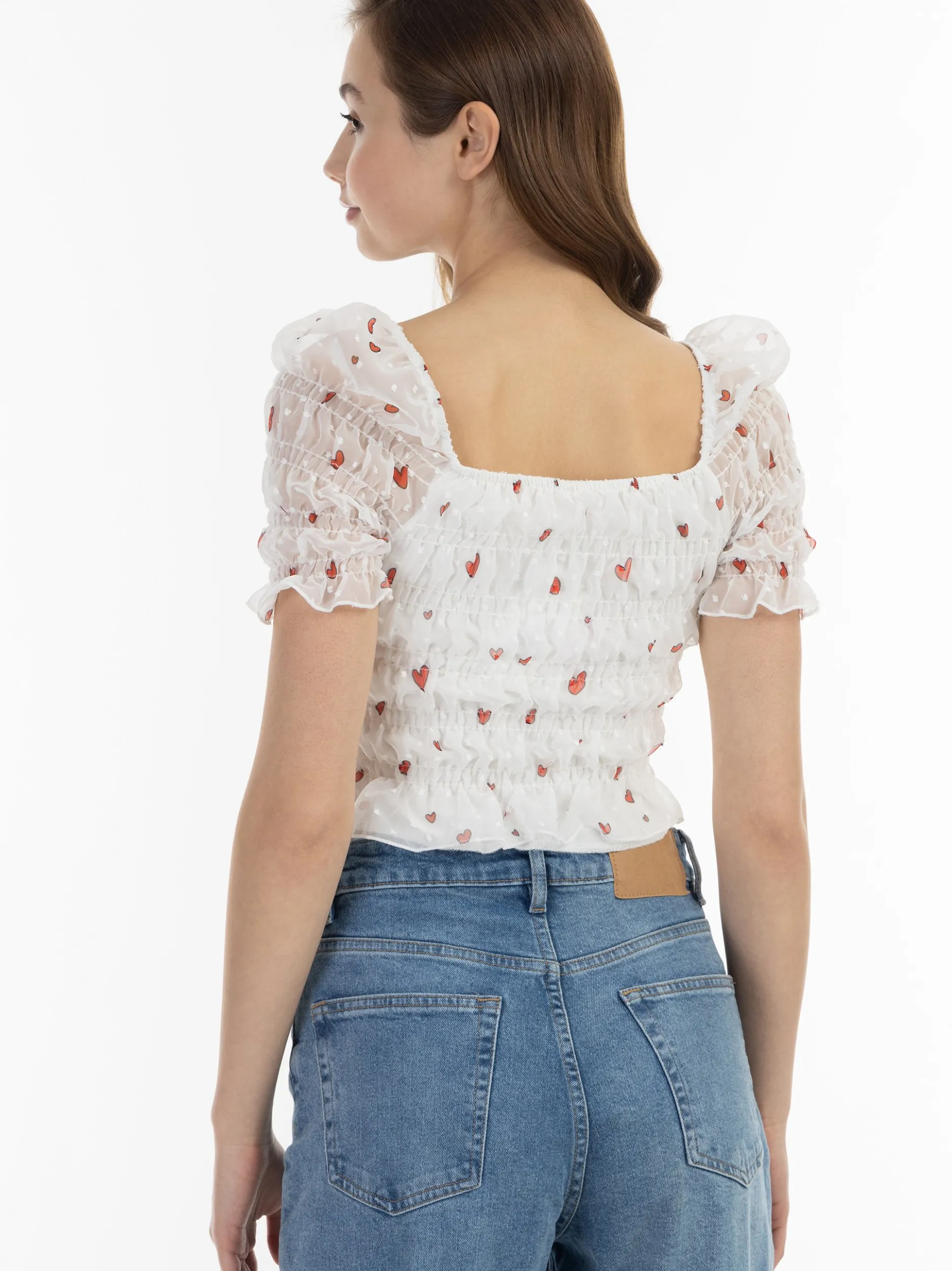 MyMo Damen Blusenshirt in weiß - Ausschnitt: Button-Down
