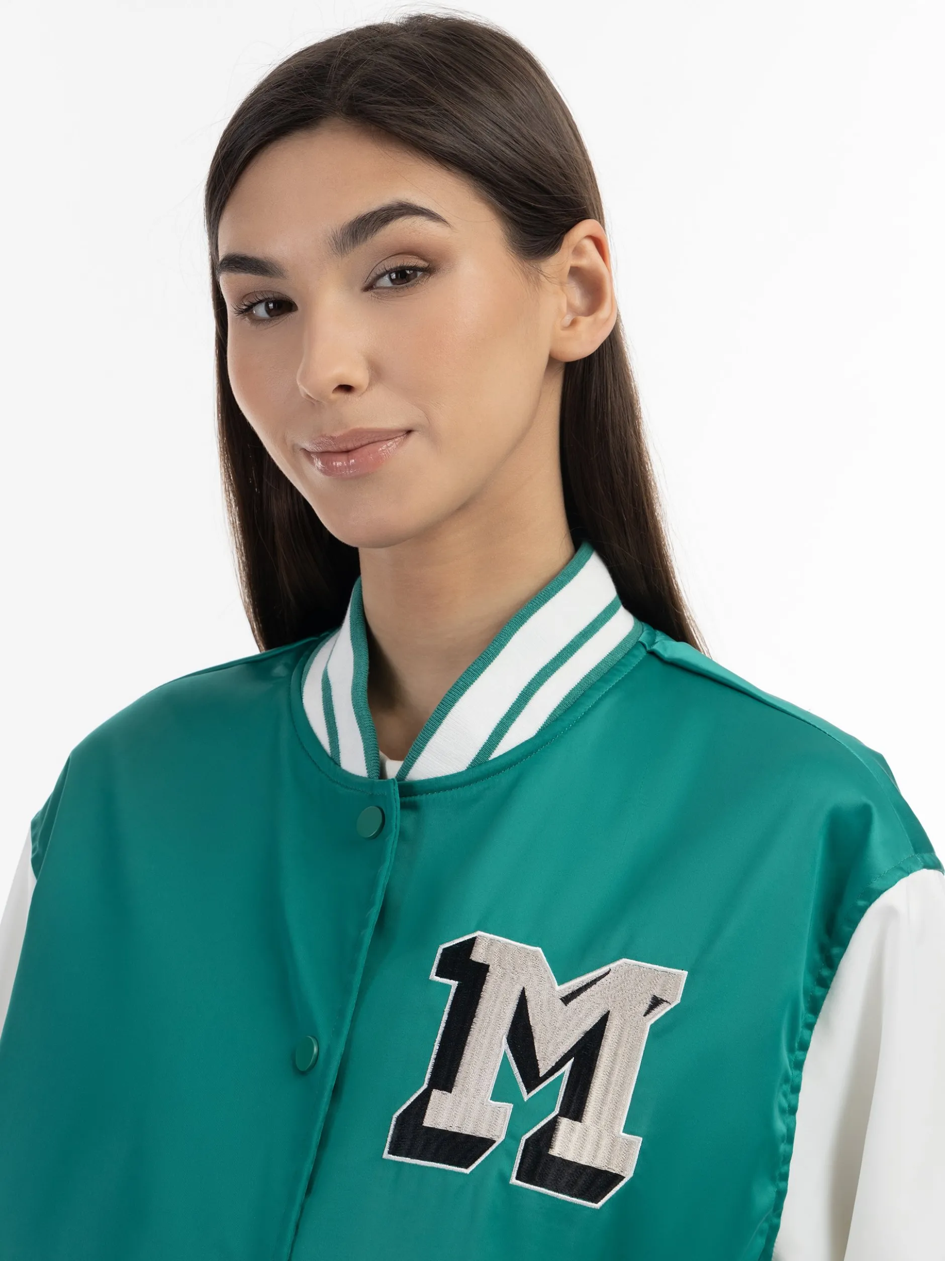 MyMo Damen Collegejacke in grün