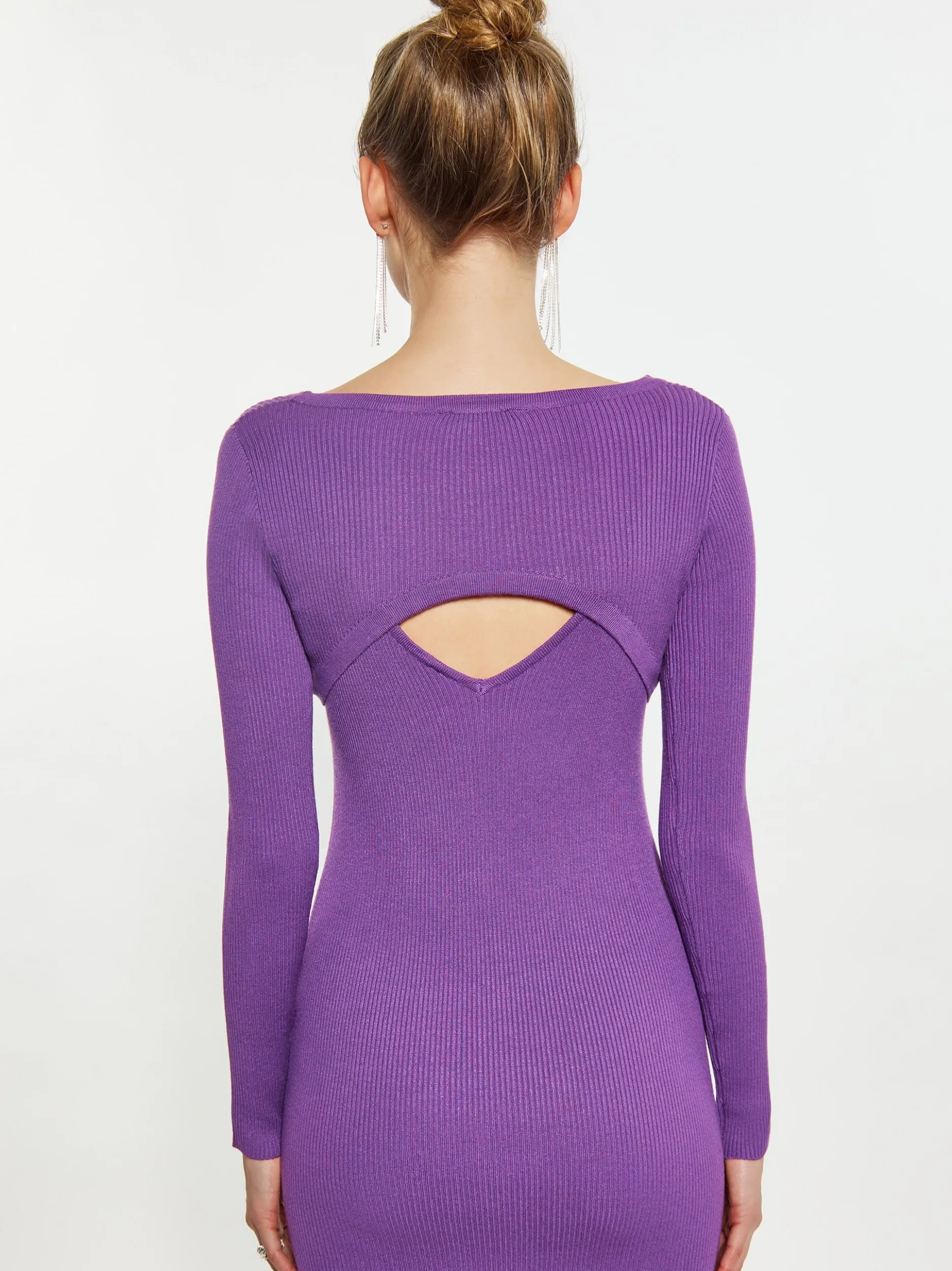 MyMo Damen Crop-Top in lila - Ausschnitt: Karree