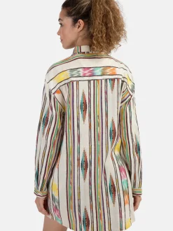 MyMo Damen Hemdblusenkleid in mehrfarbig