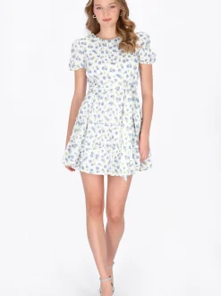 MyMo Damen Kleid in blau - Ausschnitt: Rundhals