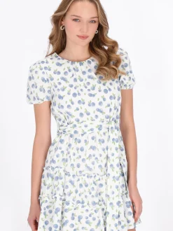 MyMo Damen Kleid in blau - Ausschnitt: Rundhals