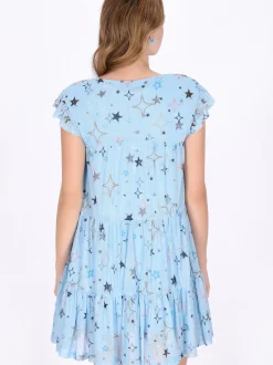 MyMo Damen Kleid in hellblau - Ausschnitt: Rundhals