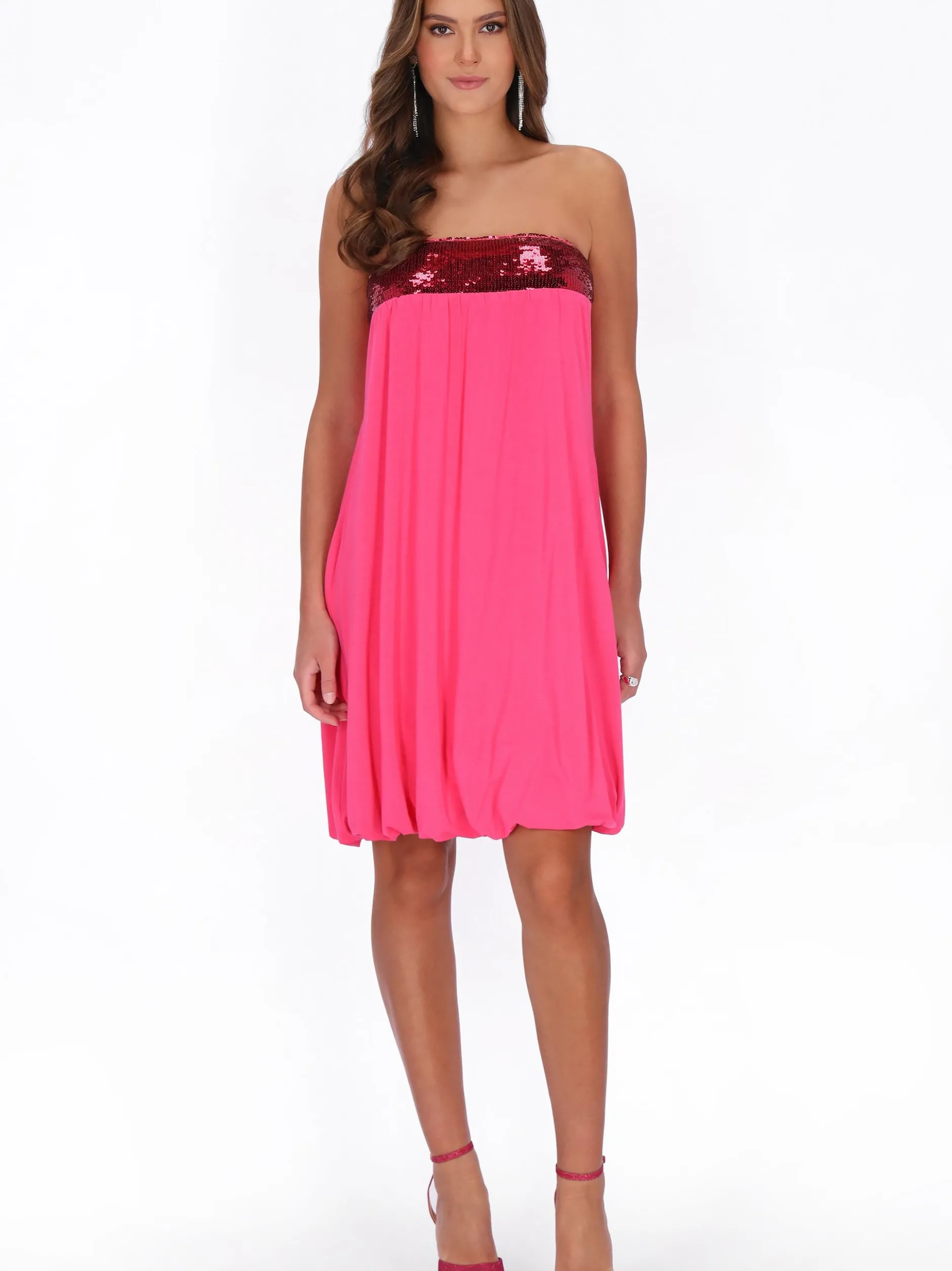 MyMo Damen Kleid in pink - Länge: mittel