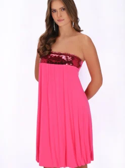 MyMo Damen Kleid in pink - Länge: mittel