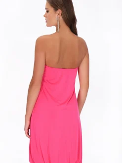 MyMo Damen Kleid in pink - Länge: mittel