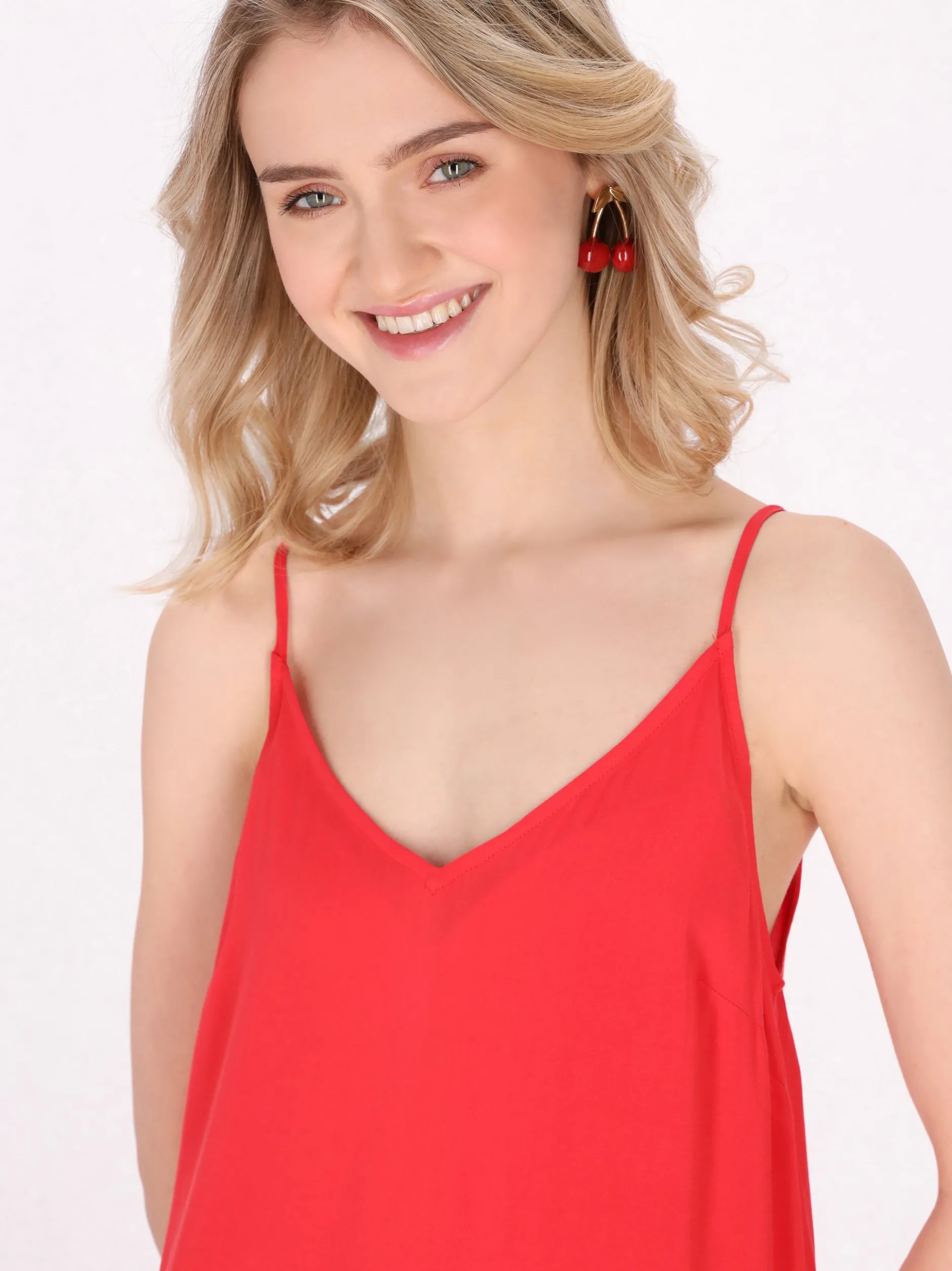 MyMo Damen Kleid in rot - Länge: mittel