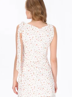 MyMo Damen Kleid in weiß - Länge: mittel
