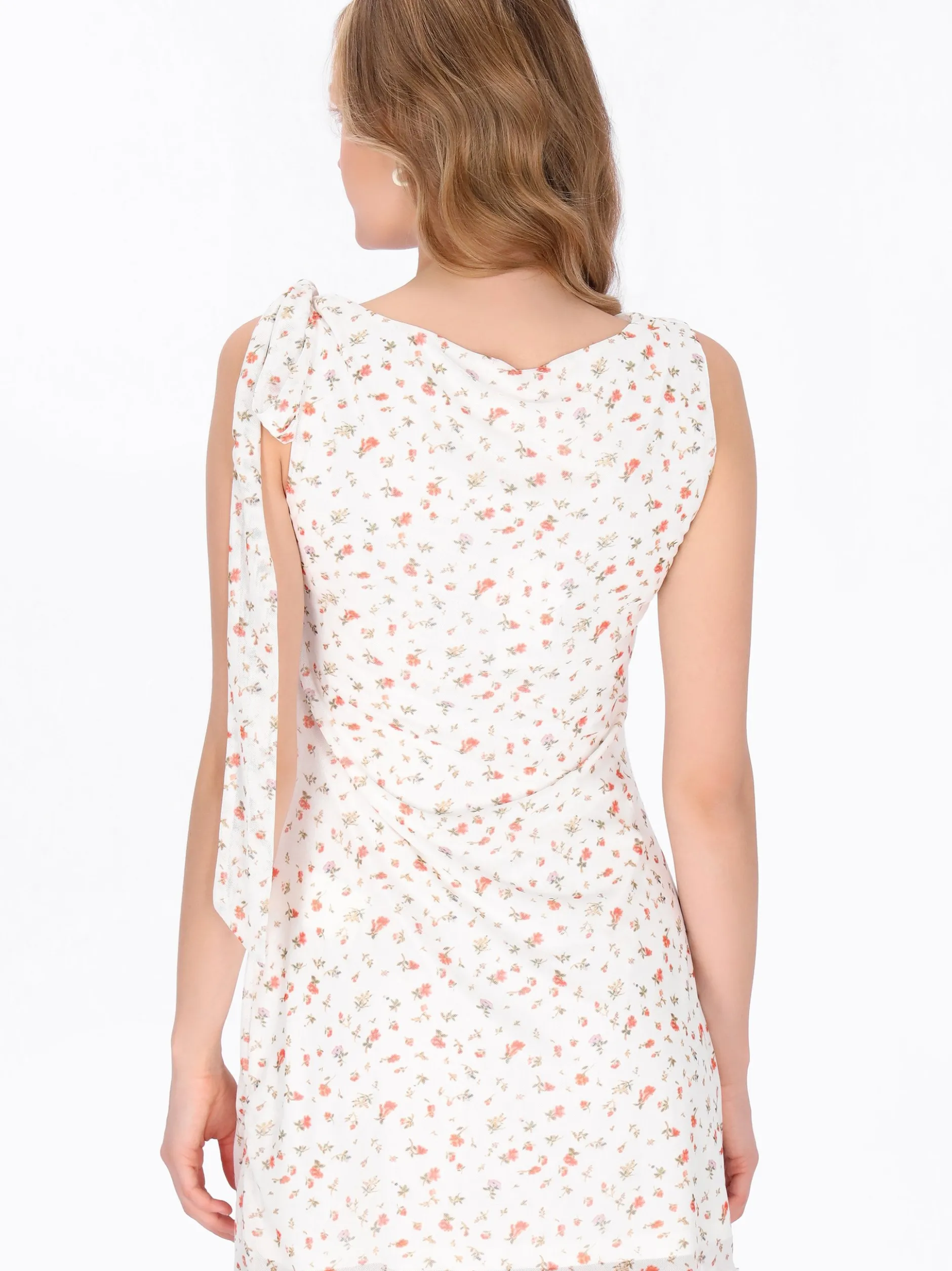 MyMo Damen Kleid in weiß - Länge: mittel