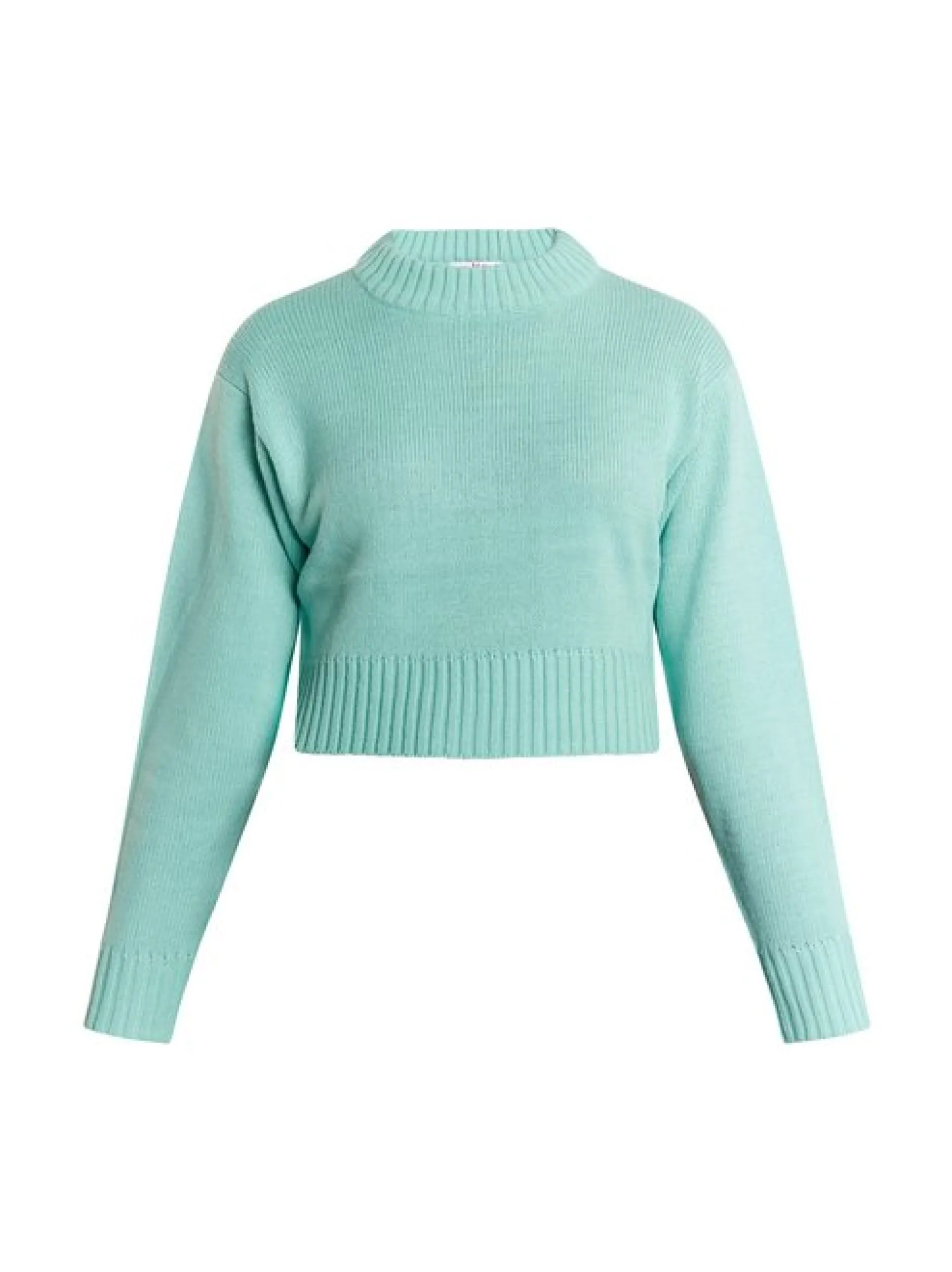 MyMo Damen Kurzer Pullover in aqua
