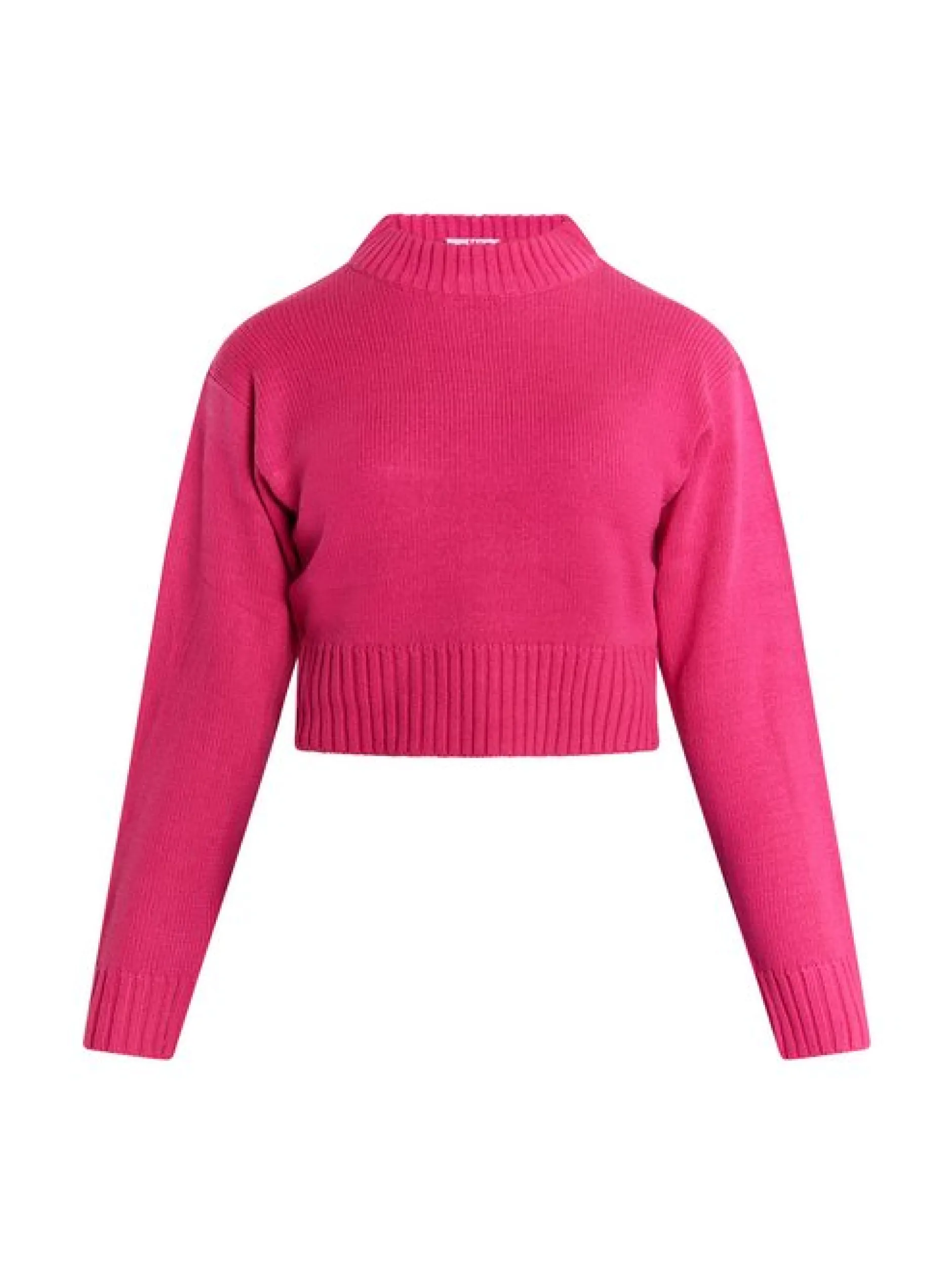 MyMo Damen Kurzer Pullover in pink