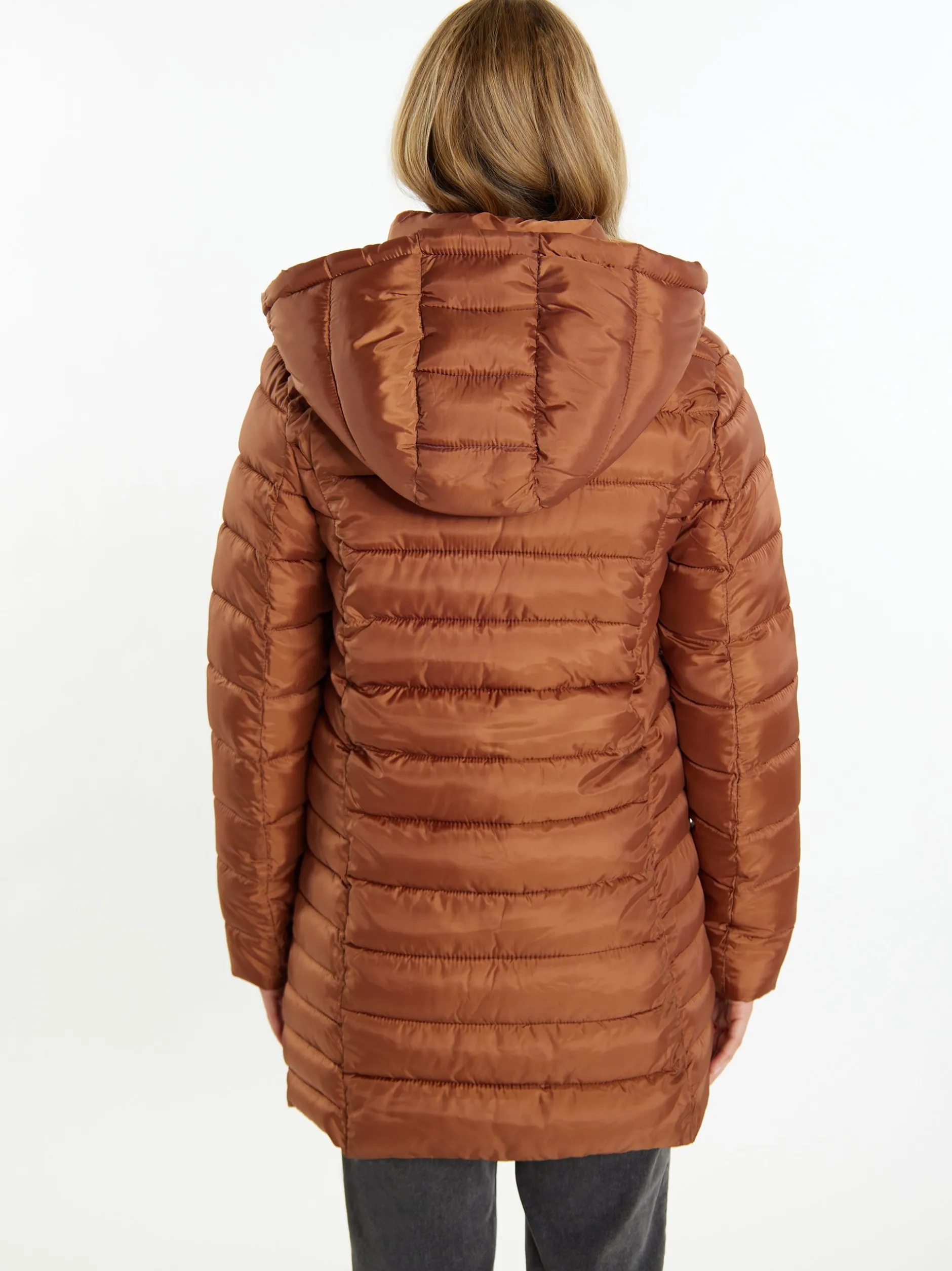 MyMo Damen leichte Steppjacke in braun