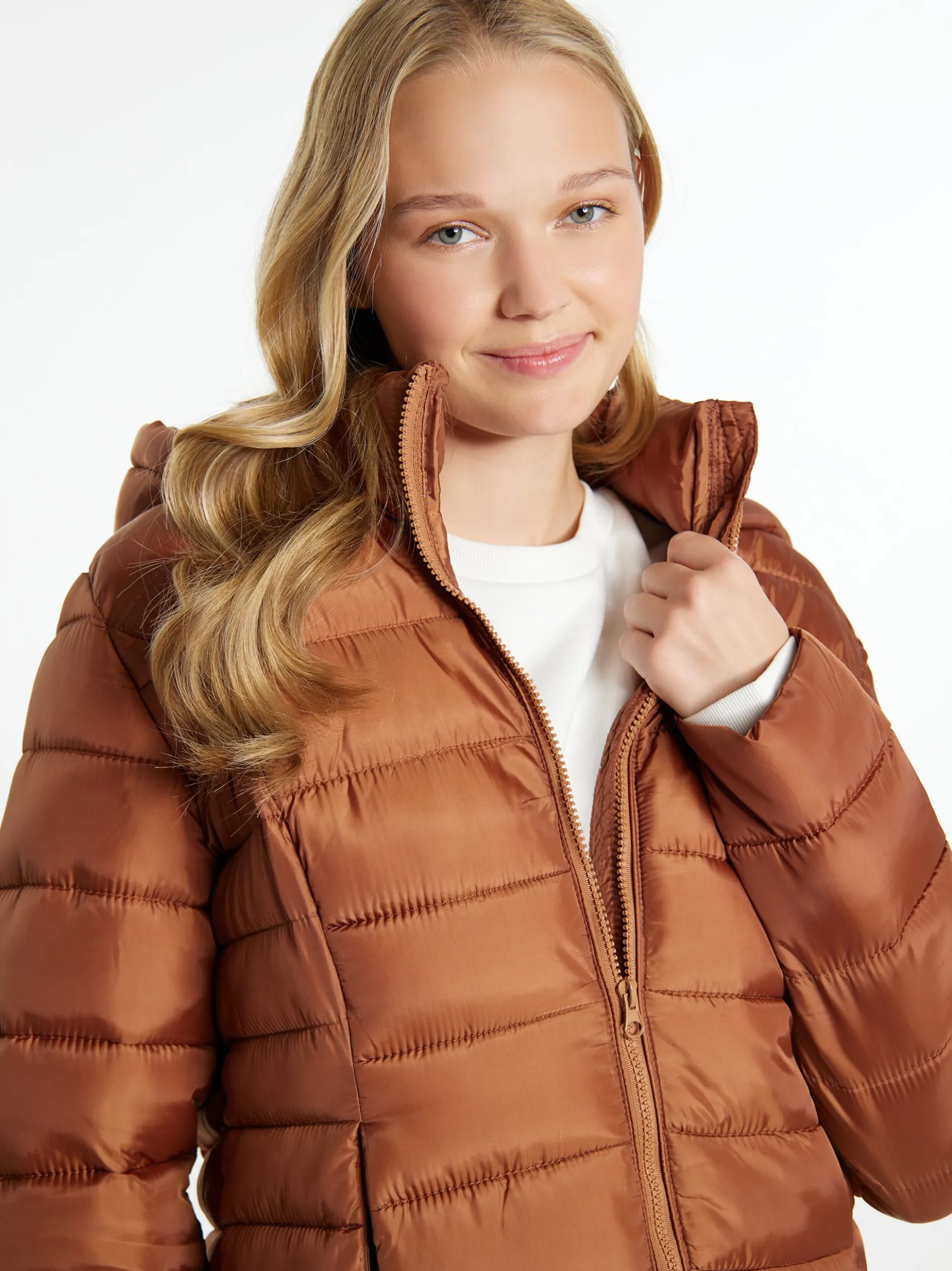 MyMo Damen leichte Steppjacke in braun
