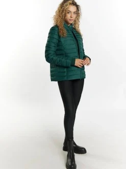 MyMo Damen Leicht wattierte Jacke in grün