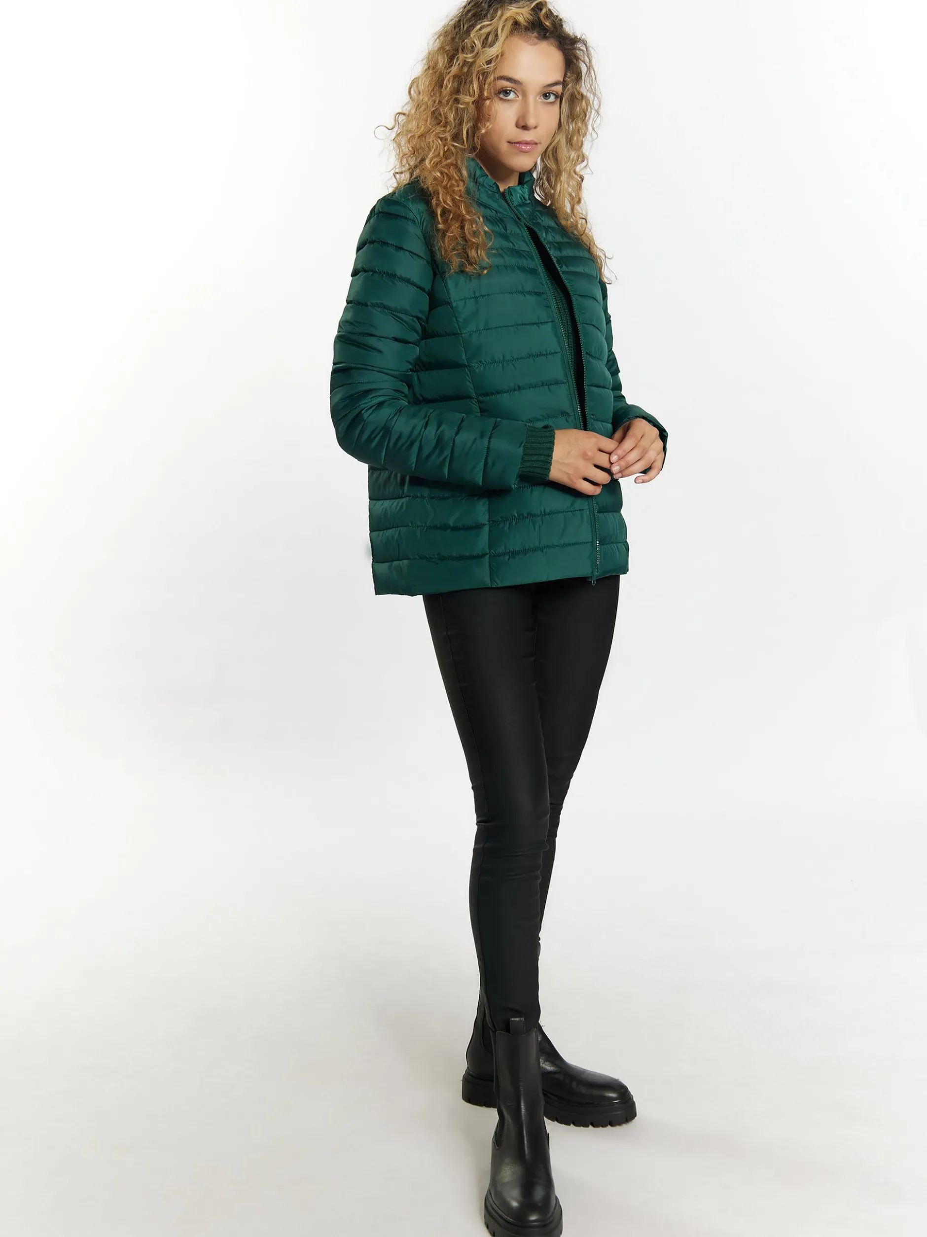 MyMo Damen Leicht wattierte Jacke in grün