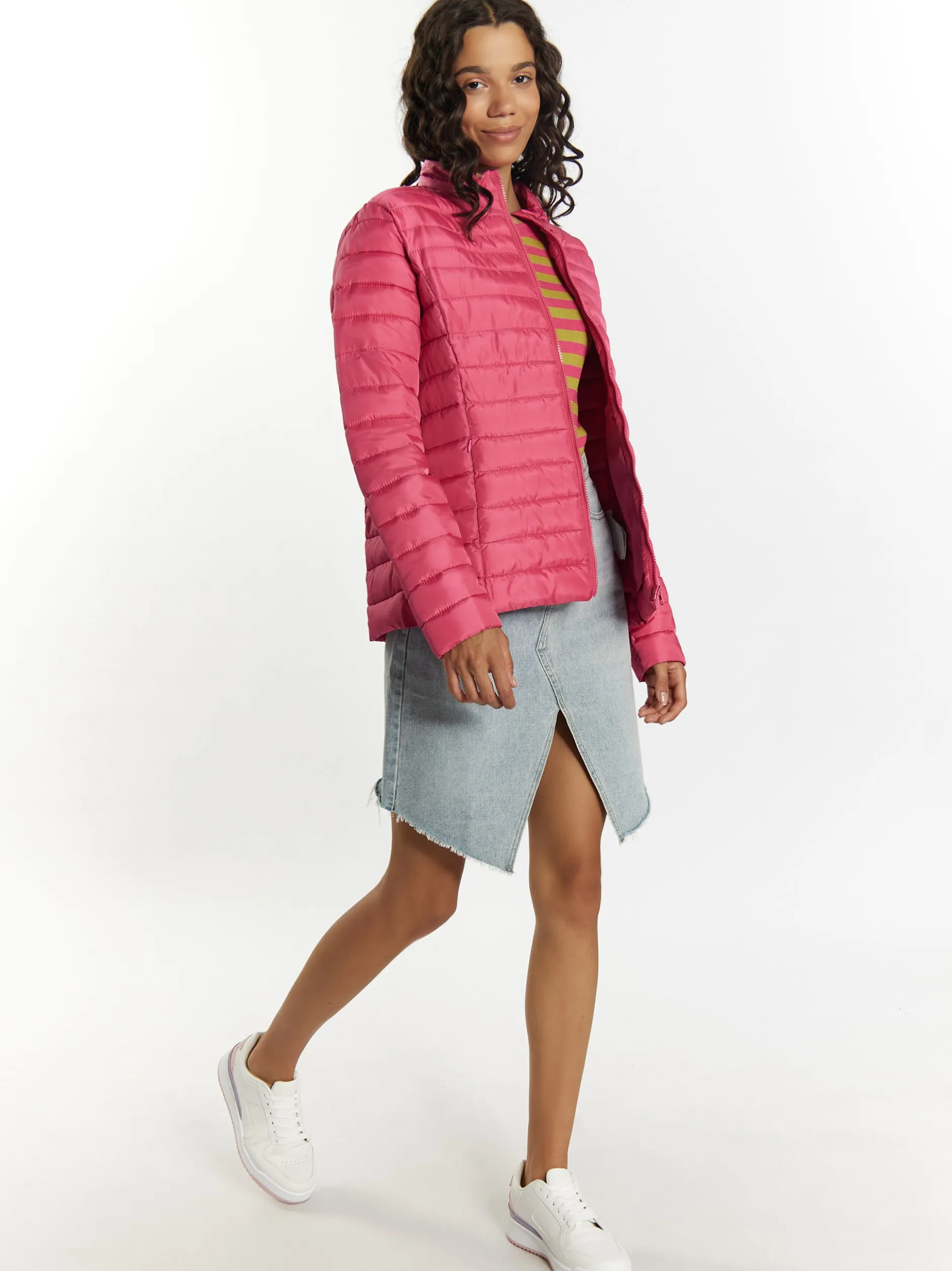 MyMo Damen Leicht wattierte Jacke in pink